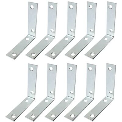 AERZETIX C58913 Lot de 10 Équerres pattes d'assemblage 60x60x15x1.5 mm à angle droit à 4 trous ronds montage renforcement fixation étagères meuble bois en acier zingué - Publicité AERZETIX C58913 Lot de 10 Équerres pattes d'assemblage 60x60x15x1.5 mm à angle droit à 4 trous ronds montage renforcement fixation étagères meuble bois en acier zingué - Publicité