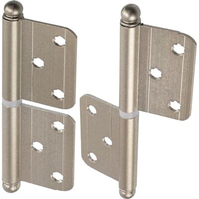 AERZETIX Lot de 2 Paumelles Dégondables 142x43 mm pour Porte en Bois sans Feuillure en Acier Couleur Argent Menuiserie Charnière Placard Armoire - Publicité AERZETIX Lot de 2 Paumelles Dégondables 142x43 mm pour Porte en Bois sans Feuillure en Acier Couleur Argent Menuiserie Charnière Placard Armoire - Publicité