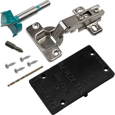 AERZETIX Kit de 12 charnières invisibles à recouvrement total 110° avec gabarit de perçage Ø35 mm + foret à bois Ø35 mm + mèche à bois Ø 2.5 mm + 50 vis Ø3.5x16 et embout 1/4 PZ2 - Publicité AERZETIX Kit de 12 charnières invisibles à recouvrement total 110° avec gabarit de perçage Ø35 mm + foret à bois Ø35 mm + mèche à bois Ø 2.5 mm + 50 vis Ø3.5x16 et embout 1/4 PZ2 - Publicité