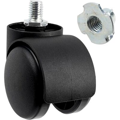 AERZETIX Ensemble de 4 Roues roulettes de meubles M10x13 mm Ø50 rotatives à 360° double galet + 4 écrous à griffes à frapper M10x13 capacité de charge 40 kg - Publicité AERZETIX Ensemble de 4 Roues roulettes de meubles M10x13 mm Ø50 rotatives à 360° double galet + 4 écrous à griffes à frapper M10x13 capacité de charge 40 kg - Publicité