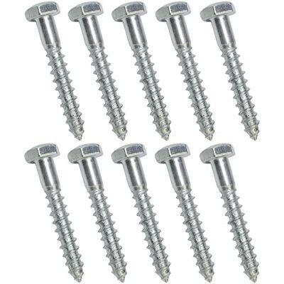 AERZETIX C44559 Lot de 10 Tirefonds/vis à bois M6x40mm à tête hexagonale 6 pans DIN571 en acier-zingué assemblage fixation charpente ossature contreplaqués agglomérés - Publicité AERZETIX C44559 Lot de 10 Tirefonds/vis à bois M6x40mm à tête hexagonale 6 pans DIN571 en acier-zingué assemblage fixation charpente ossature contreplaqués agglomérés - Publicité