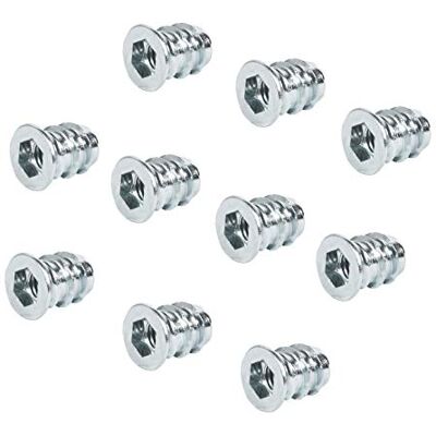 Gedotec Insert d'Ecrou à Vis Visserie pour Meuble et Planche en Bois Écrou à Six Pans Creux pour Bois et Plastique Insert Fileté en Acier avec Bord de Protection 100 pcs – M6 x 10 mm - Publicité Gedotec Insert d'Ecrou à Vis Visserie pour Meuble et Planche en Bois Écrou à Six Pans Creux pour Bois et Plastique Insert Fileté en Acier avec Bord de Protection 100 pcs – M6 x 10 mm - Publicité
