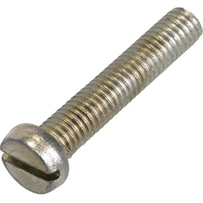 AERZETIX C58327 Lot de 30 Vis M5x25 mm à métaux à tête cylindrique et empreinte fendue SL pour boulon d'assemblage DIN 84 en acier zingué couleur : argent - Publicité AERZETIX C58327 Lot de 30 Vis M5x25 mm à métaux à tête cylindrique et empreinte fendue SL pour boulon d'assemblage DIN 84 en acier zingué couleur : argent - Publicité