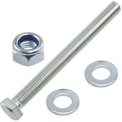 AERZETIX Kit de 5 boulons M12x130 mm à tête hexagonale + 10 rondelles + 5 écrous autobloquants hexagonaux M12 pour assemblage bricolage et fixation légère en acier - Publicité AERZETIX Kit de 5 boulons M12x130 mm à tête hexagonale + 10 rondelles + 5 écrous autobloquants hexagonaux M12 pour assemblage bricolage et fixation légère en acier - Publicité