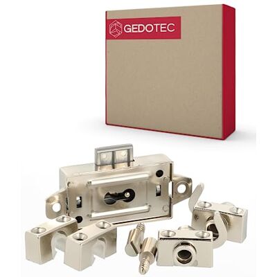 Gedotec Verrou de barre pivotante 155 m 1 ensemble – Serrure d'armoire Serrure en acier inoxydable – nickelé Ferme-porte – Serrure de meuble Serrure pour barre rotative - Publicité Gedotec Verrou de barre pivotante 155 m 1 ensemble – Serrure d'armoire Serrure en acier inoxydable – nickelé Ferme-porte – Serrure de meuble Serrure pour barre rotative - Publicité