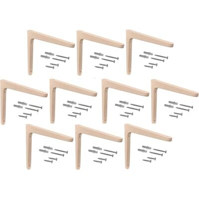 Gedotec Console en bois en hêtre 10 pièces d'équerre d'étagère en bois naturel massif 300 x 200 mm TAUM capacité de charge par paire jusqu'à 45 kg - Publicité Gedotec Console en bois en hêtre 10 pièces d'équerre d'étagère en bois naturel massif 300 x 200 mm TAUM capacité de charge par paire jusqu'à 45 kg - Publicité