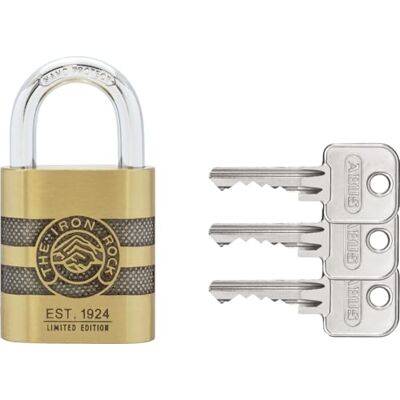 ABUS Cadenas en laiton 83/45 IRON ROCK avec 3 clés contre anse en acier trempé, nano protect – Résistant aux intempéries – Niveau 8 - Publicité ABUS Cadenas en laiton 83/45 IRON ROCK avec 3 clés contre anse en acier trempé, nano protect – Résistant aux intempéries – Niveau 8 - Publicité