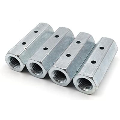 Design61 Lot de 4 écrous de tige M12 x 55 mm DIN 1479 Écrou de serrage hexagonal Filetage intérieur Tige filetée en acier galvanisé - Publicité Design61 Lot de 4 écrous de tige M12 x 55 mm DIN 1479 Écrou de serrage hexagonal Filetage intérieur Tige filetée en acier galvanisé - Publicité