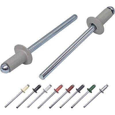 Marcopol Lot de 100 pièces de rivets aveugles peints 4,0 x 8 mm, tête bombée, DIN 7337, rivet en aluminium et mandrin en acier, rivets à pression (100, gris agate RAL 7038) - Publicité Marcopol Lot de 100 pièces de rivets aveugles peints 4,0 x 8 mm, tête bombée, DIN 7337, rivet en aluminium et mandrin en acier, rivets à pression (100, gris agate RAL 7038) - Publicité