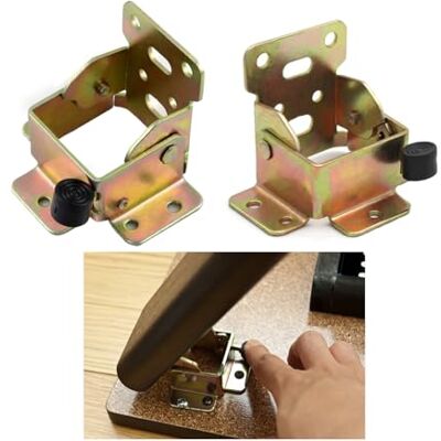 YIDELAI 1 paire de charnières de verrouillage multifonctionnelles à 90 degrés, verrouillage automatique, support pliable pour meubles pliants, table et chaise (Bronze) - Publicité YIDELAI 1 paire de charnières de verrouillage multifonctionnelles à 90 degrés, verrouillage automatique, support pliable pour meubles pliants, table et chaise (Bronze) - Publicité