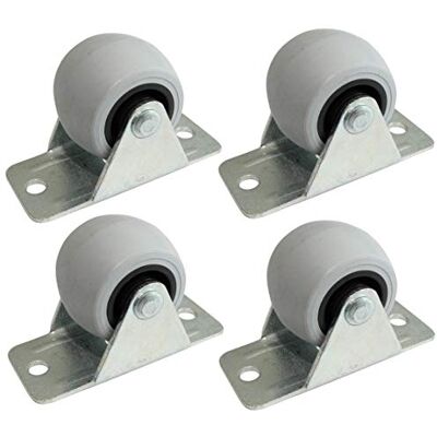 AERZETIX : 4x Roue Roulette Fixe à Platine pour Meuble Office Ø32mm H37mm 40kg Plaque 26x58mm Gomme C42229 - Publicité AERZETIX : 4x Roue Roulette Fixe à Platine pour Meuble Office Ø32mm H37mm 40kg Plaque 26x58mm Gomme C42229 - Publicité
