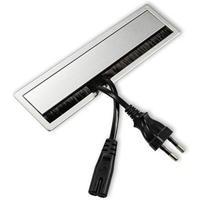 Gedotec Passe-câbles pupitre Guide-câbles carré avec Joint Brosse & Couvercle à charnière Pro Prise de câble 180 x 46 mm Passage de câble Aluminium Argent 1 Pièce - Publicité Gedotec Passe-câbles pupitre Guide-câbles carré avec Joint Brosse & Couvercle à charnière Pro Prise de câble 180 x 46 mm Passage de câble Aluminium Argent 1 Pièce - Publicité