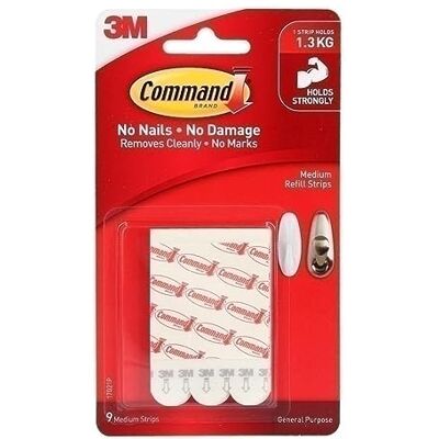 Command 3M Lot de 6 Medium Mounting Refill de 9 Strips - Publicité Command 3M Lot de 6 Medium Mounting Refill de 9 Strips - Publicité