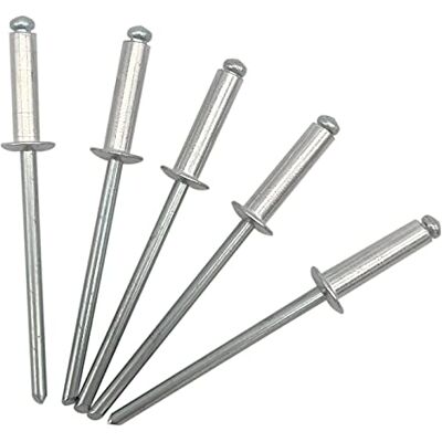 Marcopol Lot de 500 rivets aveugles 3,2 x 12 mm à tête bombée type ouvert DIN 7337 rivets en aluminium et mandrin en acier rivets pop (500, 3,2 x 12 mm) - Publicité Marcopol Lot de 500 rivets aveugles 3,2 x 12 mm à tête bombée type ouvert DIN 7337 rivets en aluminium et mandrin en acier rivets pop (500, 3,2 x 12 mm) - Publicité