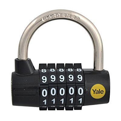 Yale Y160/48/123/1 Cadenas à Code avec Combinaison programmable 5 chiffres, 69 mm, Zinc, Noir Pour Casier Scolaire Ecole, Vestiaire de sport, Boîte à Outils, Armoire, chaîne - Publicité Yale Y160/48/123/1 Cadenas à Code avec Combinaison programmable 5 chiffres, 69 mm, Zinc, Noir Pour Casier Scolaire Ecole, Vestiaire de sport, Boîte à Outils, Armoire, chaîne - Publicité
