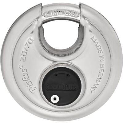 ABUS Cadenas Diskus 20/70 résistant aux intempéries pour le jardin avec technologie de soudage Diskus pour une meilleure protection contre l'effraction Niveau de sécurité 9 Argenté - Publicité ABUS Cadenas Diskus 20/70 résistant aux intempéries pour le jardin avec technologie de soudage Diskus pour une meilleure protection contre l'effraction Niveau de sécurité 9 Argenté - Publicité