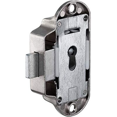 Gedotec Serrure à visser en métal nickelé 1 pièce Serrure à barre pour meubles avec blocage européen, y compris 1 clé à panneton Backset 25 mm Butée : droite - Publicité Gedotec Serrure à visser en métal nickelé 1 pièce Serrure à barre pour meubles avec blocage européen, y compris 1 clé à panneton Backset 25 mm Butée : droite - Publicité