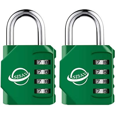 SISAV Cadenas à Combinaison 4 Chiffres Pour Usage Extérieur,Pour Casier de Gymnase Scolaire,Casier de Sport,Portail de Clôture,Portail,Loquets et Boîte à Outils,Vert (2 Pièces) - Publicité SISAV Cadenas à Combinaison 4 Chiffres Pour Usage Extérieur,Pour Casier de Gymnase Scolaire,Casier de Sport,Portail de Clôture,Portail,Loquets et Boîte à Outils,Vert (2 Pièces) - Publicité