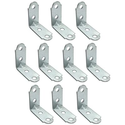 AERZETIX C58737 Lot de 10 Equerres de fixation et d'assemblage 30x30x14 mm à angle droit à 4 trous ronds patte de montage renforcement étagères meuble bois en acier zingué couleur argent - Publicité AERZETIX C58737 Lot de 10 Equerres de fixation et d'assemblage 30x30x14 mm à angle droit à 4 trous ronds patte de montage renforcement étagères meuble bois en acier zingué couleur argent - Publicité