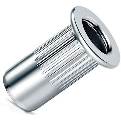 Keple M4 Écrous à rivets aveugles, tête bombée, corps rond rainuré, insert fileté à extrémité ouverte, 4mm écrou moleté en acier zingué, rivet pour acier, alliage, cuivre, plastique (10 pcs.) - Publicité Keple M4 Écrous à rivets aveugles, tête bombée, corps rond rainuré, insert fileté à extrémité ouverte, 4mm écrou moleté en acier zingué, rivet pour acier, alliage, cuivre, plastique (10 pcs.) - Publicité
