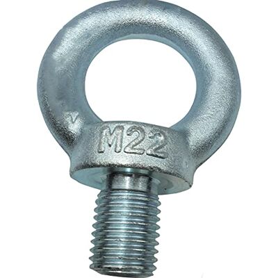 AERZETIX Boulon à Oeil M22 Anneau Bague de Levage en Acier Zingué Filetage Métrique DIN 580-1400kg Couleur Argent - Publicité AERZETIX Boulon à Oeil M22 Anneau Bague de Levage en Acier Zingué Filetage Métrique DIN 580-1400kg Couleur Argent - Publicité