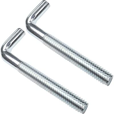 AERZETIX Lot de 2 Gonds à Vis Métaux à Filetage Métrique M6x50mm Crochet d'Angle en Forme de L Acier Zingué Gond d'Accrochage - Publicité AERZETIX Lot de 2 Gonds à Vis Métaux à Filetage Métrique M6x50mm Crochet d'Angle en Forme de L Acier Zingué Gond d'Accrochage - Publicité