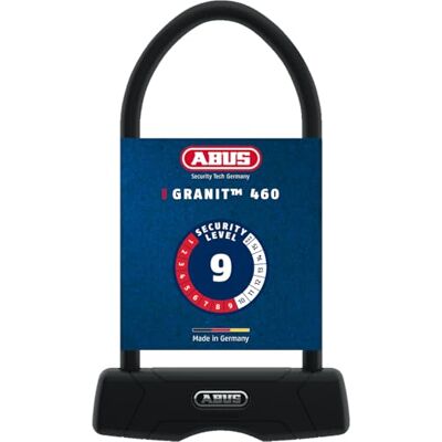 ABUS Antivol à étrier Granit 460 + support SH B Antivol à vélo avec étrier rond de 12 mm et clé réversible Niveau de sécurité 9 - Publicité ABUS Antivol à étrier Granit 460 + support SH B Antivol à vélo avec étrier rond de 12 mm et clé réversible Niveau de sécurité 9 - Publicité