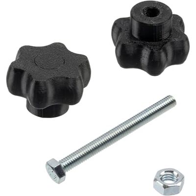 AERZETIX Kit de 12 boutons molettes poignées de serrage M5 en forme d'étoile en plastique noir + 6 vis M5x50 mm à 6 pans et 6 écrous M5 hexagonaux plage de serrage maximale 26 mm - Publicité AERZETIX Kit de 12 boutons molettes poignées de serrage M5 en forme d'étoile en plastique noir + 6 vis M5x50 mm à 6 pans et 6 écrous M5 hexagonaux plage de serrage maximale 26 mm - Publicité