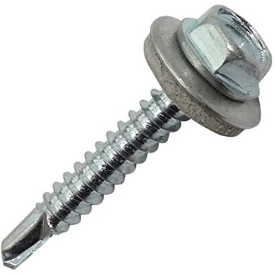 AERZETIX C44535 Lot de 20 Vis autoperceuse M4.8x32mm + rondelle d'étanchéité à empreinte hexagonale 8mm en acier zingué DIN7504K tôle bardage métallique chéneaux panneaux sandwich - Publicité AERZETIX C44535 Lot de 20 Vis autoperceuse M4.8x32mm + rondelle d'étanchéité à empreinte hexagonale 8mm en acier zingué DIN7504K tôle bardage métallique chéneaux panneaux sandwich - Publicité
