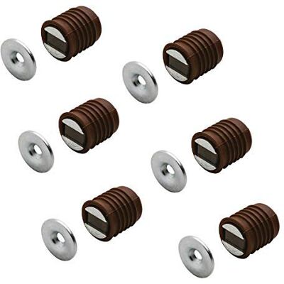 Gedotec Ferme Porte Aimant Puissant Loquet Magnétique pour Porte de Placard, Armoire, Meuble, Tiroir Plaque Métal et Cylindre Plastique Foret de 12 mm Magnet 4.5 kg Marron 6 Paires - Publicité Gedotec Ferme Porte Aimant Puissant Loquet Magnétique pour Porte de Placard, Armoire, Meuble, Tiroir Plaque Métal et Cylindre Plastique Foret de 12 mm Magnet 4.5 kg Marron 6 Paires - Publicité