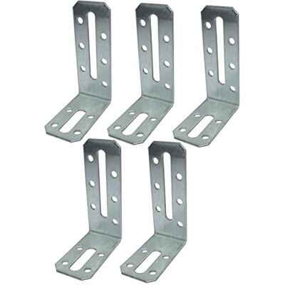AERZETIX C58918 Lot de 5 Équerres d'assemblage réglables 80x55x30x2 mm à coins biseautés trous de montage 10+2 pour cloisons en plaques de plâtre plan de travail en acier zingué Z275 - Publicité AERZETIX C58918 Lot de 5 Équerres d'assemblage réglables 80x55x30x2 mm à coins biseautés trous de montage 10+2 pour cloisons en plaques de plâtre plan de travail en acier zingué Z275 - Publicité
