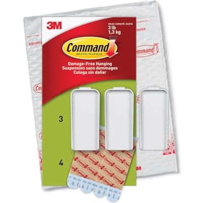 Crochets grands pour toiles 3M Command - Jusqu'à 3 lb - 18x24 Toile - Publicité Crochets grands pour toiles 3M Command - Jusqu'à 3 lb - 18x24 Toile - Publicité