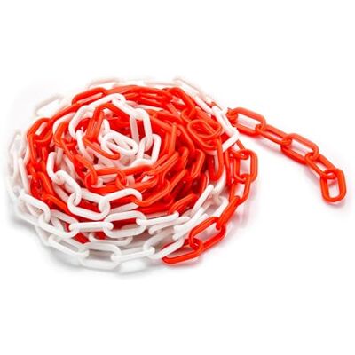 WilTec Chaîne de signalisation rouge et blanche – en PVC – 5 m de long – diamètre 6 mm – Balisage pour Chantier, Circulation, Évènements, Files d’attente - Publicité WilTec Chaîne de signalisation rouge et blanche – en PVC – 5 m de long – diamètre 6 mm – Balisage pour Chantier, Circulation, Évènements, Files d’attente - Publicité