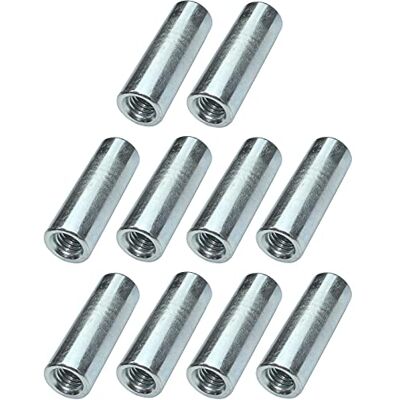 AERZETIX Lot de 10 Écrous Manchons de Jonction M6x30x10mm Filetés Manchon de Raccordement Rond Cylindrique Prolongateur en Acier Zingué - Publicité AERZETIX Lot de 10 Écrous Manchons de Jonction M6x30x10mm Filetés Manchon de Raccordement Rond Cylindrique Prolongateur en Acier Zingué - Publicité