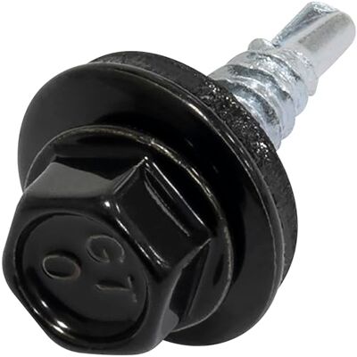 AERZETIX C73103 Lot de 80 Vis à tôle autoperceuses Ø4.8x20 mm + rondelle d'étanchéité EPDM RAL 9005 DIN 7504K empreinte de la tête 8 mm hexagonale en acier au carbone finition zinguée - Publicité AERZETIX C73103 Lot de 80 Vis à tôle autoperceuses Ø4.8x20 mm + rondelle d'étanchéité EPDM RAL 9005 DIN 7504K empreinte de la tête 8 mm hexagonale en acier au carbone finition zinguée - Publicité