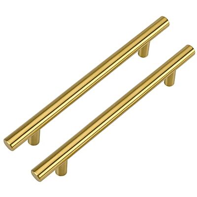 LONTAN Lot de 25 poignées de meuble 128 mm En acier inoxydable Pour armoires de cuisine Espacement des trous : 128 mm Longueur totale : 192 mm Doré - Publicité LONTAN Lot de 25 poignées de meuble 128 mm En acier inoxydable Pour armoires de cuisine Espacement des trous : 128 mm Longueur totale : 192 mm Doré - Publicité