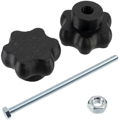 AERZETIX Kit de 4 boutons molettes poignées de serrage M8 en forme d'étoile en plastique noir + 2 vis M8x150 mm à 6 pans et 2 écrous M8 hexagonaux plage de serrage maximale 112 mm - Publicité AERZETIX Kit de 4 boutons molettes poignées de serrage M8 en forme d'étoile en plastique noir + 2 vis M8x150 mm à 6 pans et 2 écrous M8 hexagonaux plage de serrage maximale 112 mm - Publicité