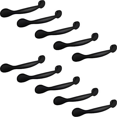 Gedotec Lot de 10 poignées de meuble En métal noir mat Aspect cuir Design rétro élégant Espacement des trous : 128 mm Poignées de porte pliables Poignée de tiroir Cuisine - Publicité Gedotec Lot de 10 poignées de meuble En métal noir mat Aspect cuir Design rétro élégant Espacement des trous : 128 mm Poignées de porte pliables Poignée de tiroir Cuisine - Publicité