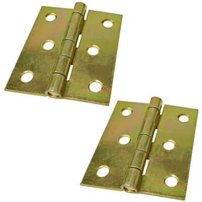AERZETIX C58718 Lot de 2 charnières universelles 50x42x1 mm à 6 trous ronds pour portes, armoires, meubles, placard, boîte à bijoux, coffre de rangement en acier zingué - Publicité AERZETIX C58718 Lot de 2 charnières universelles 50x42x1 mm à 6 trous ronds pour portes, armoires, meubles, placard, boîte à bijoux, coffre de rangement en acier zingué - Publicité
