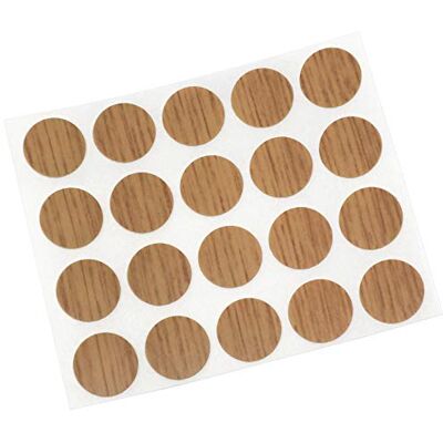 Adsamm ® / 20 x caches adhésifs pour tête de vis / chêne / Ø 13 mm / rond / caches autocollants avec fine épaisseur 0,45 mm, d'® - Publicité Adsamm ® / 20 x caches adhésifs pour tête de vis / chêne / Ø 13 mm / rond / caches autocollants avec fine épaisseur 0,45 mm, d'® - Publicité