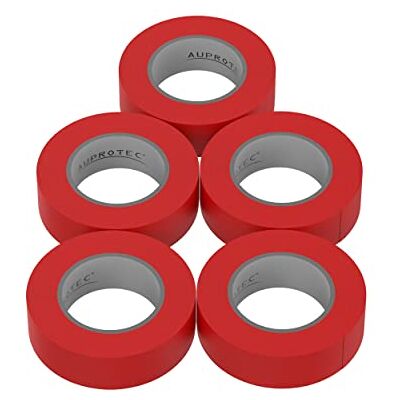 AUPROTEC 5 rouleaux VDE Ruban Isolant Électrique Bande Isolatrice PVC 15mm x 10 DIN EN 60454-3-1 couleur: rouge - Publicité AUPROTEC 5 rouleaux VDE Ruban Isolant Électrique Bande Isolatrice PVC 15mm x 10 DIN EN 60454-3-1 couleur: rouge - Publicité