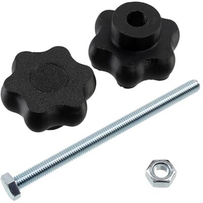 AERZETIX Kit de 4 boutons molettes poignées de serrage M10 en forme d'étoile en plastique noir + 2 vis M10x150 mm à 6 pans et 2 écrous M10 hexagonaux plage de serrage maximale 110 mm - Publicité AERZETIX Kit de 4 boutons molettes poignées de serrage M10 en forme d'étoile en plastique noir + 2 vis M10x150 mm à 6 pans et 2 écrous M10 hexagonaux plage de serrage maximale 110 mm - Publicité