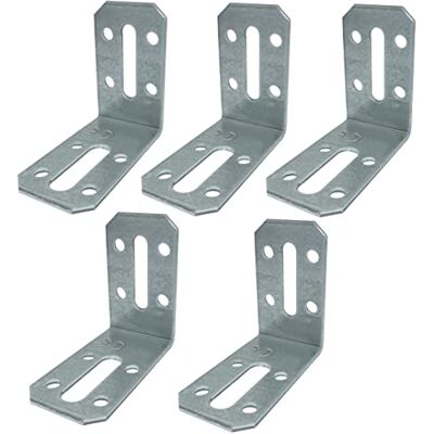 AERZETIX C58915 Lot de 5 Équerres d'assemblage réglables 50x55x30x2 mm à coins biseautés trous de montage 8+2 pour cloisons en plaques de plâtre plan de travail en acier zingué Z275 - Publicité AERZETIX C58915 Lot de 5 Équerres d'assemblage réglables 50x55x30x2 mm à coins biseautés trous de montage 8+2 pour cloisons en plaques de plâtre plan de travail en acier zingué Z275 - Publicité