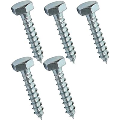 AERZETIX C44594 Lot de 5 Tirefond/vis à bois M10x50mm à tête hexagonale 6 pans DIN571 en acier-zingué assemblage fixation charpente ossature contreplaqués agglomérés - Publicité AERZETIX C44594 Lot de 5 Tirefond/vis à bois M10x50mm à tête hexagonale 6 pans DIN571 en acier-zingué assemblage fixation charpente ossature contreplaqués agglomérés - Publicité