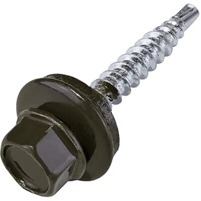 AERZETIX C57218 Lot de 50 Vis autoperceuse métal sur bois Ø4.8x35 mm + rondelle d'étanchéité EPDM peint en couleur brun gris RAL 8019 empreinte de la tête 8 mm hexagonale en acier - Publicité AERZETIX C57218 Lot de 50 Vis autoperceuse métal sur bois Ø4.8x35 mm + rondelle d'étanchéité EPDM peint en couleur brun gris RAL 8019 empreinte de la tête 8 mm hexagonale en acier - Publicité