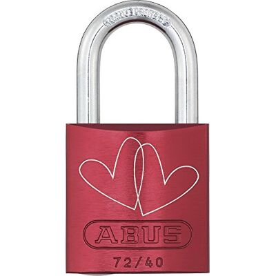 ABUS Cadenas en aluminium 72/40 LoveLock 3, 09743 - Publicité ABUS Cadenas en aluminium 72/40 LoveLock 3, 09743 - Publicité