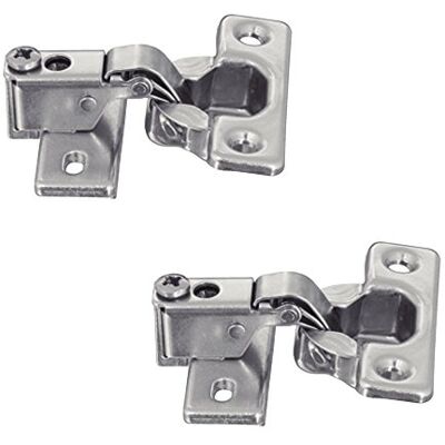 Gedotec Charnière de Meuble, Caravane, Bateau Acier Nicklé pour Armoire, Placard Bras Court Applique Métallique avec Plaque de Fixation Angle d'Ouverture à 95° Set de 2 - Publicité Gedotec Charnière de Meuble, Caravane, Bateau Acier Nicklé pour Armoire, Placard Bras Court Applique Métallique avec Plaque de Fixation Angle d'Ouverture à 95° Set de 2 - Publicité