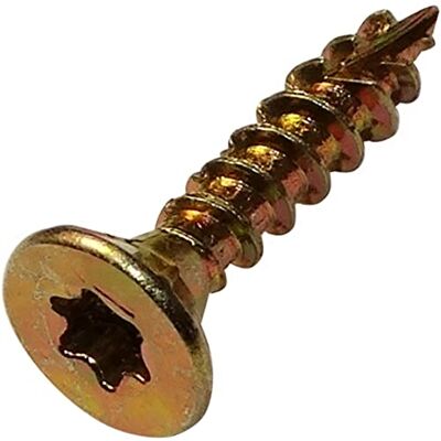 AERZETIX C44459 Lot de 100 Vis à bois Ø4x20 mm tête fraisée à empreinte étoile T20 en acier zingué jaune assemblage filetage serrage fixation charpente contreplaqués agglomérés mélaminés - Publicité AERZETIX C44459 Lot de 100 Vis à bois Ø4x20 mm tête fraisée à empreinte étoile T20 en acier zingué jaune assemblage filetage serrage fixation charpente contreplaqués agglomérés mélaminés - Publicité