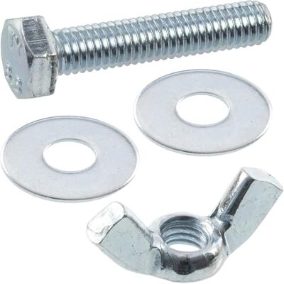 AERZETIX Kit ensemble de 25 écrous papillons à oreilles M6 + 50 rondelles plates larges pour vis M6 + 25 boulons M6x30 mm à tête hexagonale en acier - Publicité AERZETIX Kit ensemble de 25 écrous papillons à oreilles M6 + 50 rondelles plates larges pour vis M6 + 25 boulons M6x30 mm à tête hexagonale en acier - Publicité