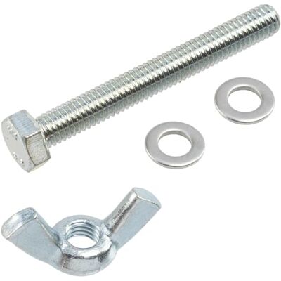 AERZETIX Kit ensemble de 25 écrous papillons à oreilles M5 + 50 rondelles plates + 25 boulons M5x40 mm à tête hexagonale en acier - Publicité AERZETIX Kit ensemble de 25 écrous papillons à oreilles M5 + 50 rondelles plates + 25 boulons M5x40 mm à tête hexagonale en acier - Publicité